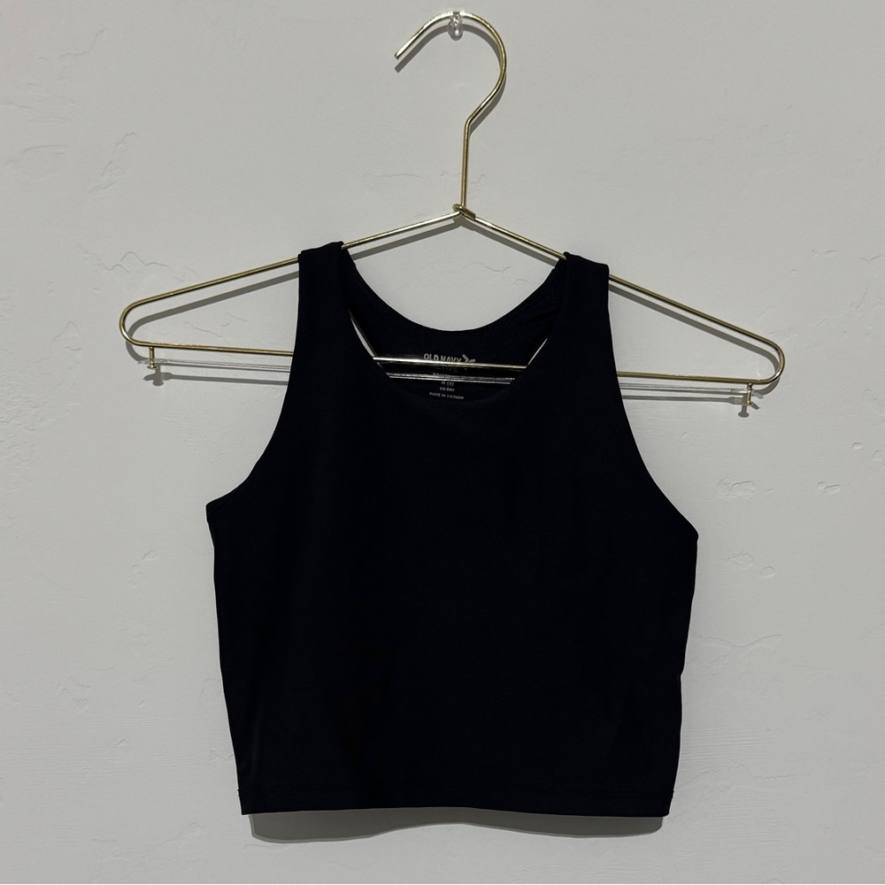 Old Navy Black Fitted Tank Top Crop active wear